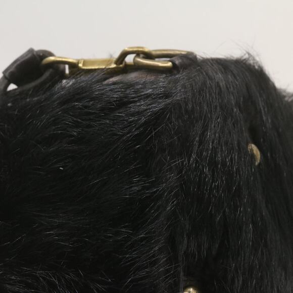 LOUIS VUITTON V Line Shoulder Bag Fur Black - Picture 11 of 16